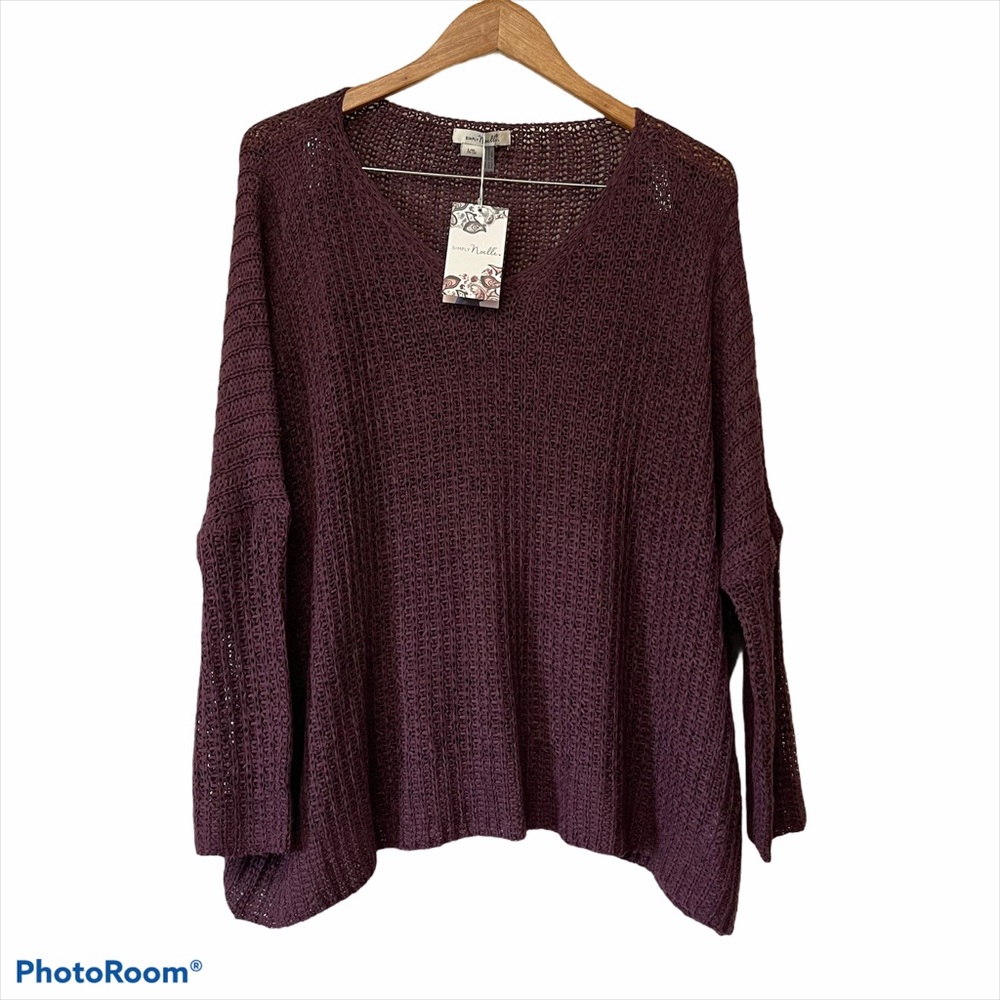 Simply Noelle Sweater Top L/XL 12-14 Purple V Neck